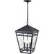 Seager 3 Light 12 inch Textured Black Outdoor Hanging Lantern